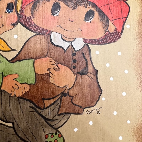 Vintage Plaque Children Ice Skating Boy Girl 1970s 1975 - Picture 5 of 8